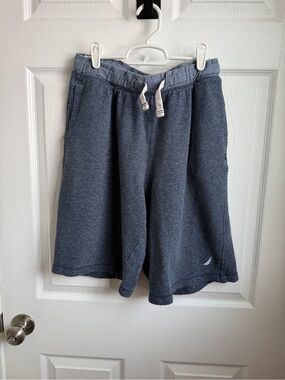 Nautica Heathered Navy Drawstring Kids Lounge Shorts